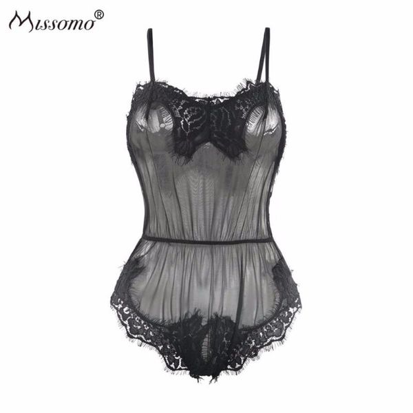

women's jumpsuits & rompers missomo femme women modis transparent costumes lace one piece overall bodysuit body plus size playsuit, Black;white