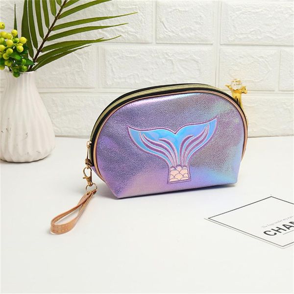 

cosmetic bags & cases fashion semicircle embroidered large-capacity portable laser bag travel storage wash hand purse