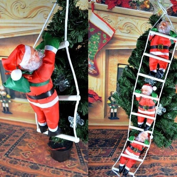 Parti Dekorasyonu Noel Noel Baba Tırmanma Tırmanma Merdiven Tahul Halat Ağacı Kapı Asma Festivali Malzemeleri Süslemeler Parçası