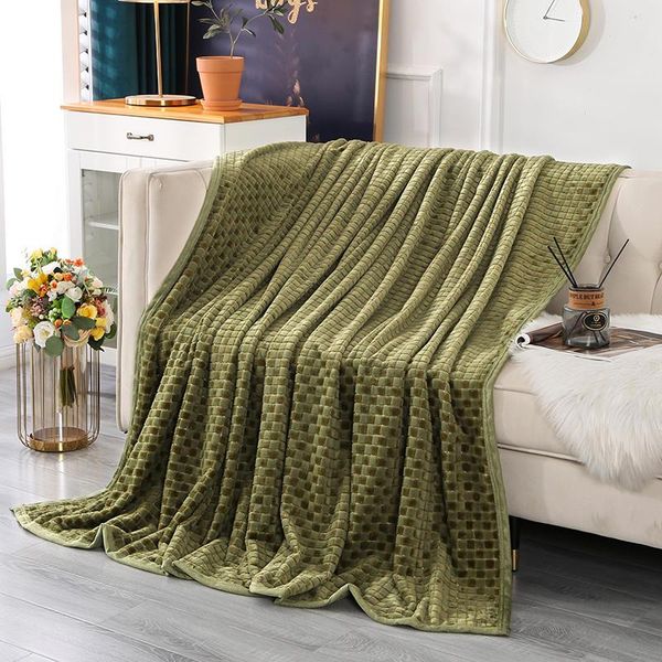 

blankets bonenjoy blanket for bed green color plaids on the single size coral fleece sofa queen