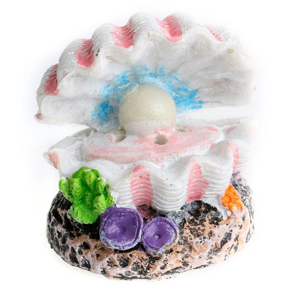 

decorations shell pearl & air stone aquarium fish tank ornament bubbler bubbling decor c42