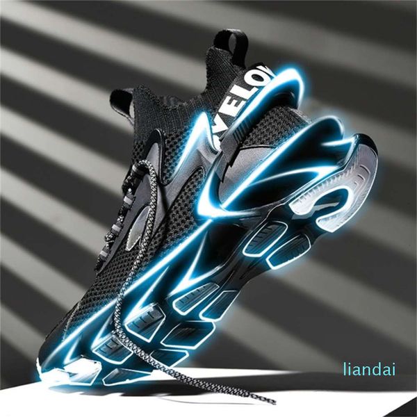 

blade-sharp shoes mens summer breathable sports black mesh flying woven 2021 shock-absorbing running shoes versatile fashion sh happysports
