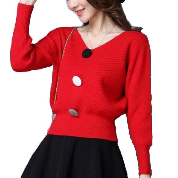 

women's sweaters ladies winter knitted bottoming sweater loose trendy wild pullover women temperament slim autumn knitwear g413, White;black