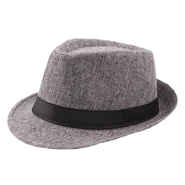 

wide brim hats men straw knitted hat sun headdress for women jazz breathable linen cap outdoor curly, Blue;gray