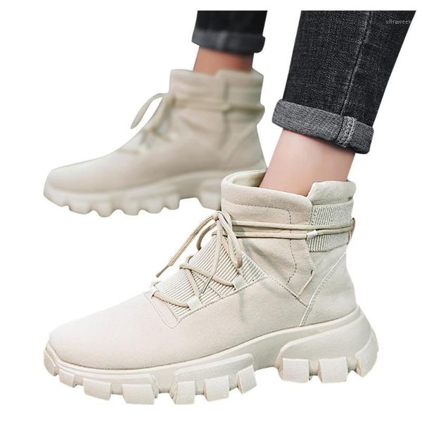 

men's high-casual boots wild thick-soled slip-on tooling shoes fashion leisure personality convenience comfortable1, Black