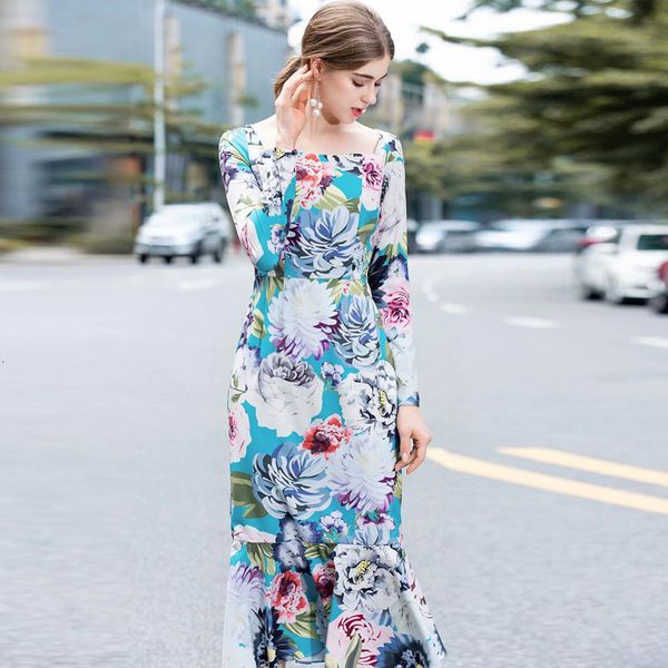 

dress boho flower mermaid dressed milan quality bird autumn foot party night mid-length dresse, Black;gray