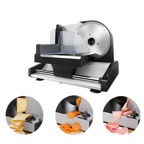 220V Slicer Elétrico Fruta Vegetal Beefsteak Pão de Salsicha Cutter Semi-automático Corte Mutton Roll Slicing Máquina