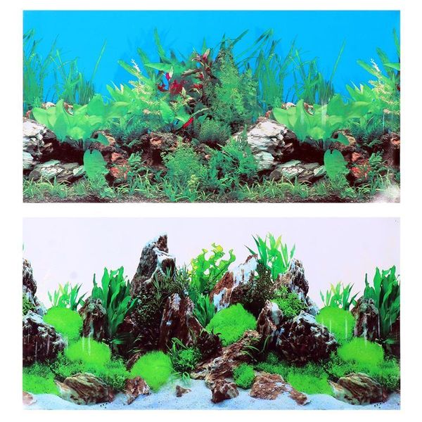 

fish tank decals aquarium background double-sided stickers cling ornament decorations
