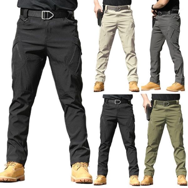 

men's pants autumn winter men technical army military trouser cargo casual fit slim outdoor joggers ropa para hombre, Black