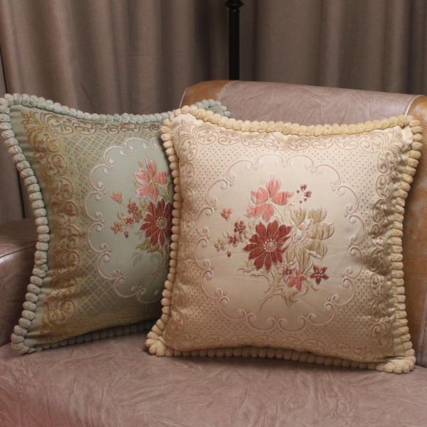 

vintage classic cushion cover 45x45cm jacquard embroidered luxury pillow covers for sofa without core cushion/decorative