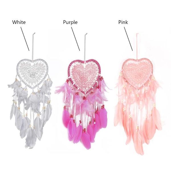 

decorative objects & figurines heart shape creative handmade vintage dreamcatcher dromenvanger wedding decoration wind chimes party feather