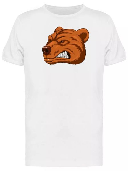 

Ferocious Bear Head Men's Tee -Image by Shutterstock, White;black