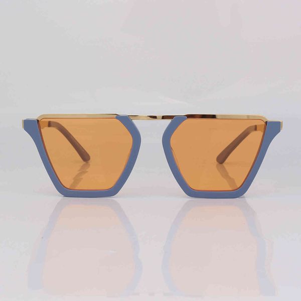 

cat eye half blue frame yellow lens women sunglasslkc8, White;black
