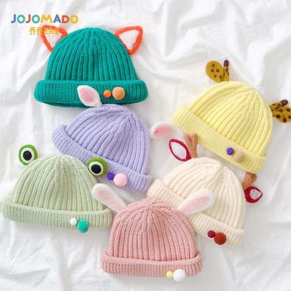 

caps & hats winter baby hat scarf for children snood cap born kids animal mode designer girl boy babies candy colors set accessories, Yellow