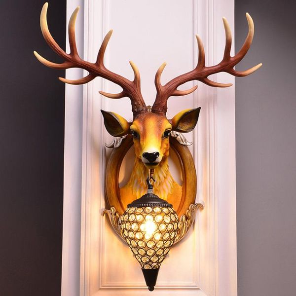 

wall lamps modern led antlers lamp for home decoration art living room light restaurant el hanging indoor lighting dining