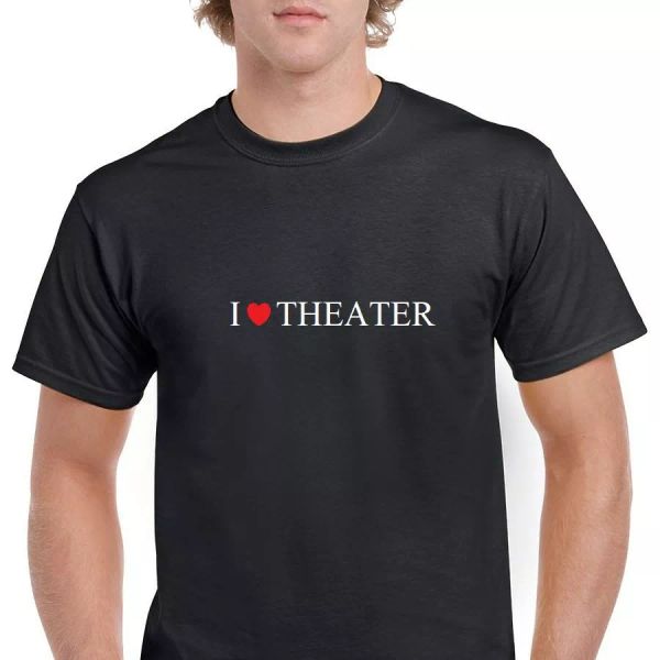 

i love theater  cotton t-shirt black white red funny heart tee shirt s-5xl, White;black