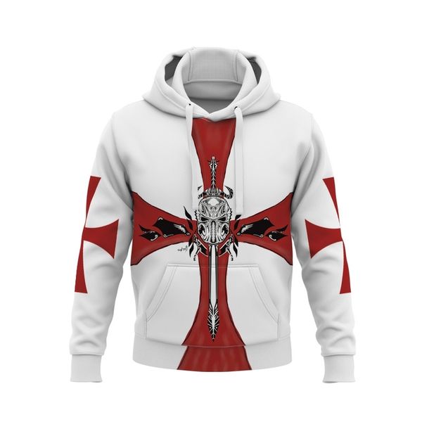

dress crusader 3d printed men's loose round neck american street hoodie, Black