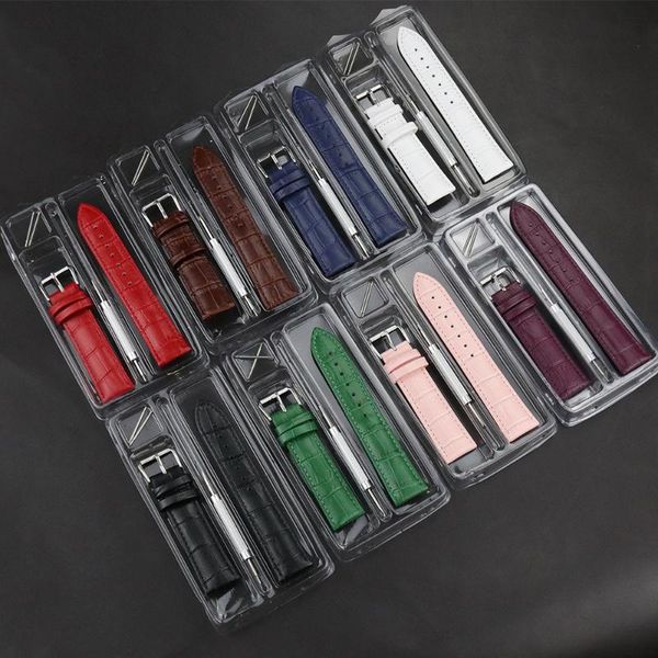 

watch bands animal skin band strap10mm 12mm 14mm 16mm 18mm 20mm 22mm 24mm wristbelt genuine leather white with packaging, Black;brown