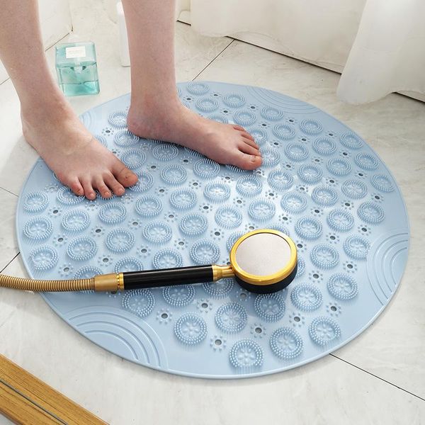 

round shape bathroom mats household shower room anti-slip suction massage bath