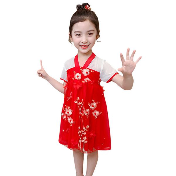 Ragazze Cheongsam Dress Floral Party For Kids Girl Ricamo Kid Patchwork Costumi 210528