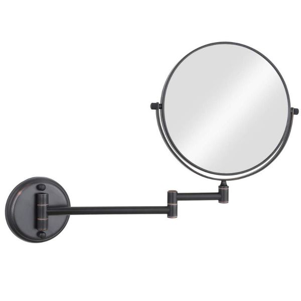 

mirrors 8 inch two-sided swivel wall mount mirror with 10x magnification makeup for bathroom black color