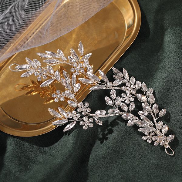 

bridal hairband luxuriou headband wedding hair accessories rhinestone flower bridal hair accessories tiara headband head jewelrydio chan con, White;golden