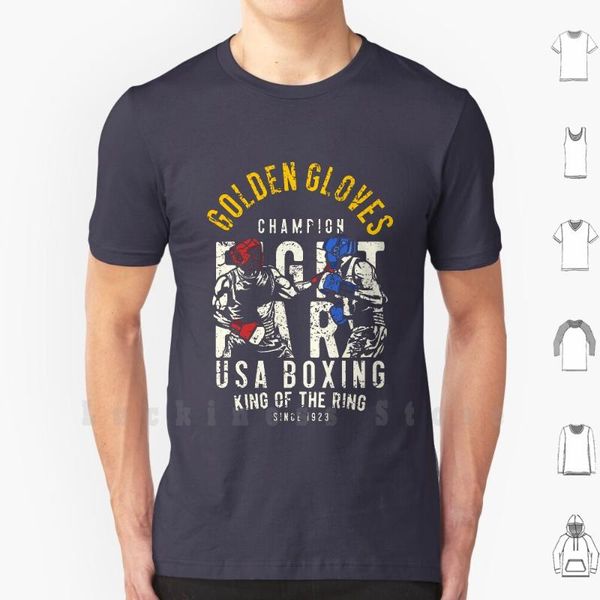 

men's t-shirts golden gloves boxing t shirt diy 100% cotton 6xl fight fighter boxer vintage, White;black