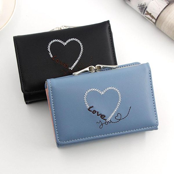 

wallets monnet cauthy 2021 short large capacity multi-card slot bi-fold wallet color black blue red brown green coin purse, Red;black