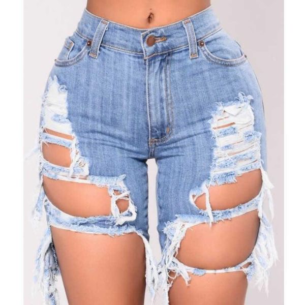 

women's shorts summer clothing women denim ripped high waist holes draped destroyed stretch bodycon pencil slim club street, White;black