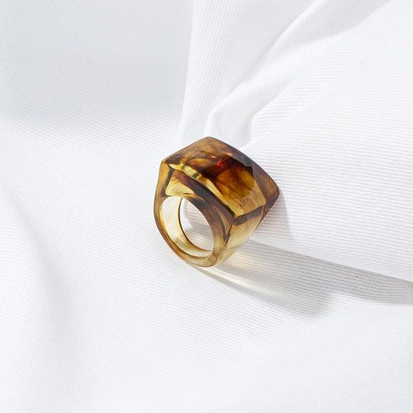 

vintage acrylic rings for women summer finger accessories chunky freshing ring girl female jewelry gift cluster, Golden;silver