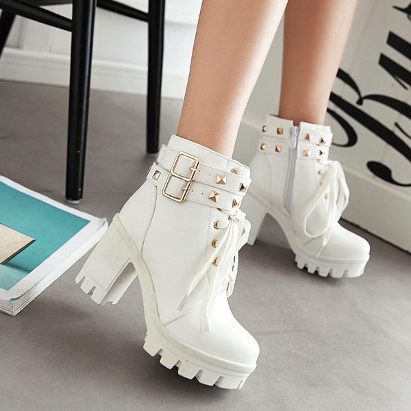 

boots side zipper hundred women's 2021 autumn/winter thick high-heeled, Black