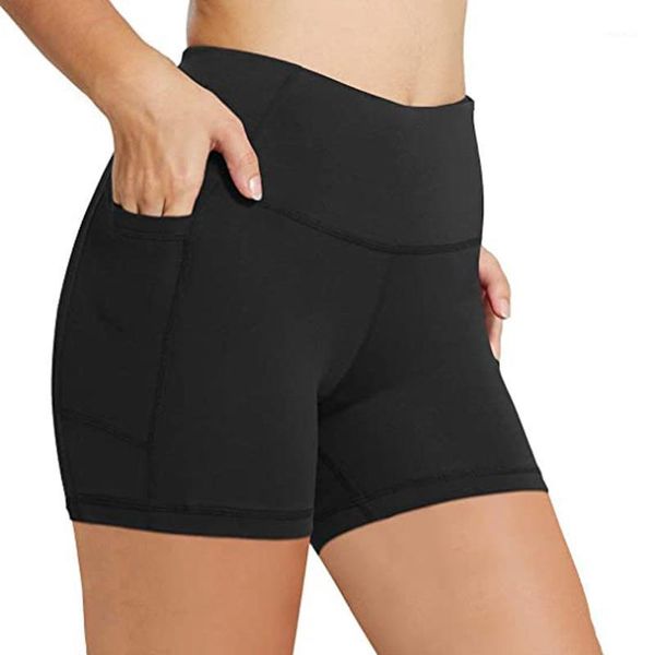 

women's shorts push up gym women high waist biker short pants tight side pockets sports fitness leggings feminino, White;black