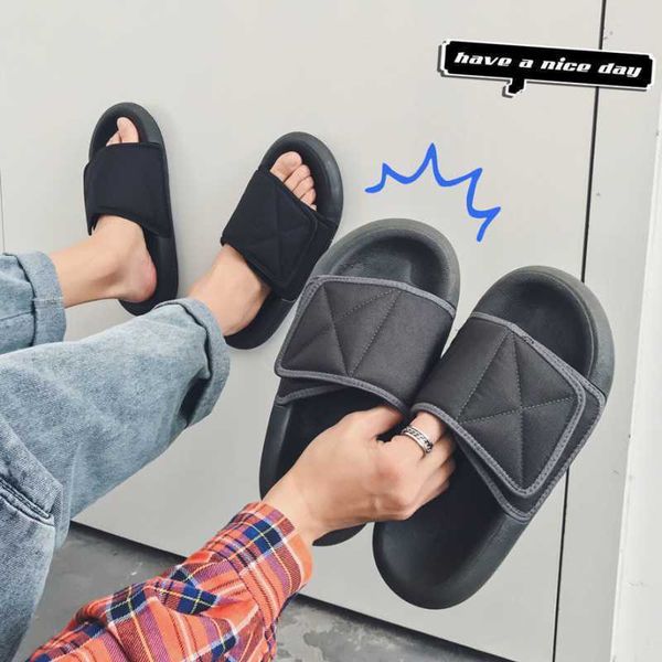 

fashion slippers, canvas net, red sandals, 2021 new men's couple, same kan ye bread and coconut slippers ysj, Black