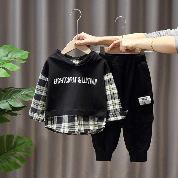 

children's clothing boys suits spring and autumn 2021 two-piece sweater,children's fashion clothes sets, White