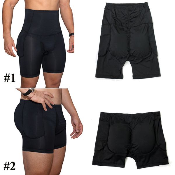 

new black brief men padded butt booster enhancer hip-up boxer high waist skinny panties underwear plus size s-3xl, Black;white