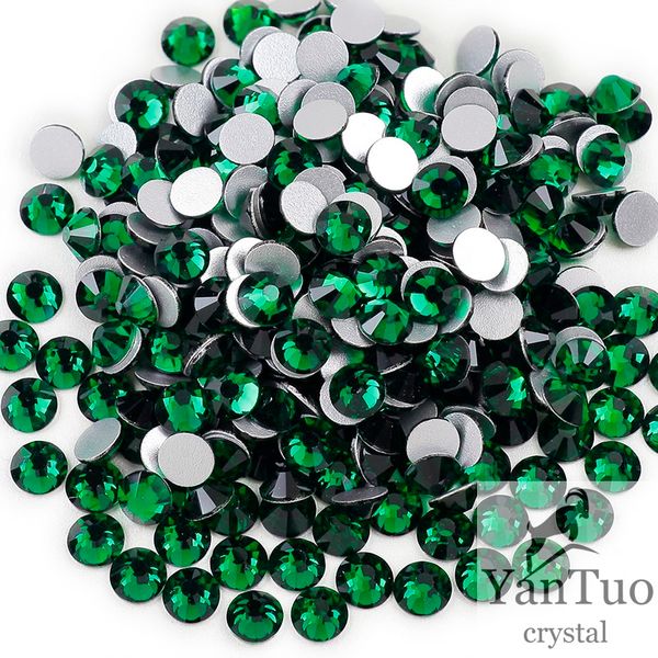 

wholesale non ix flatback emerald glass nail rhinestones for crafts, Black