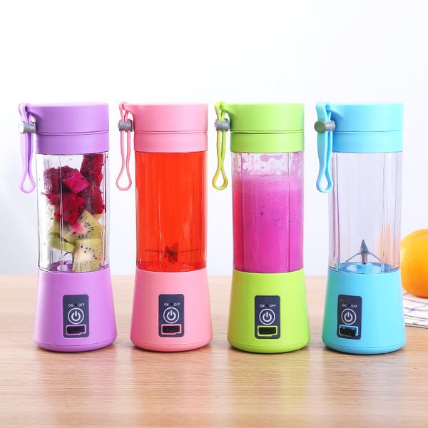 Meyve Sebze Araçları Taşınabilir Blender Mini USB Şarj Edilebilir Elektrikli Sıkacağı Blender380 ML 2 Bıçakları Meyve Sıkacağı Maker Blender Spor Meyve Sıkma Fincan 12 adet 9030