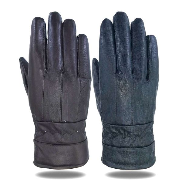 

gloves winter warm leather men' plush thickened stitched sheepskin outdoor sports riding motorcycle, Blue;gray