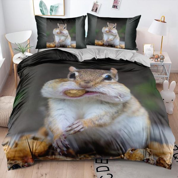 

animal duvet cover set gray squirrel bedding sets comforter covers pillow shames full twin single double size custom beddings