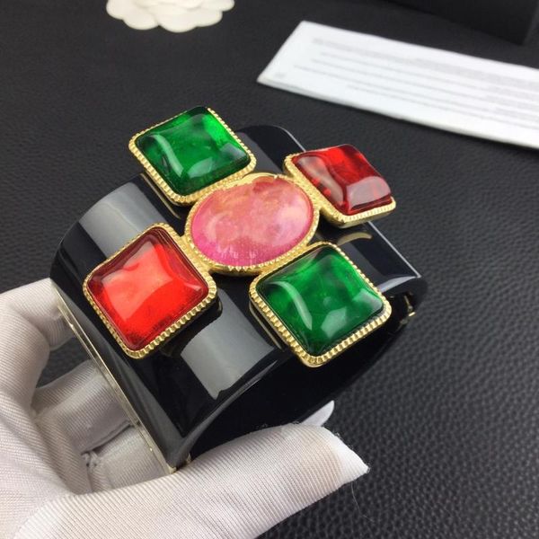 

bangle brand fashion jewelry for women big width praty crush black acrylic colorful cross unique quality