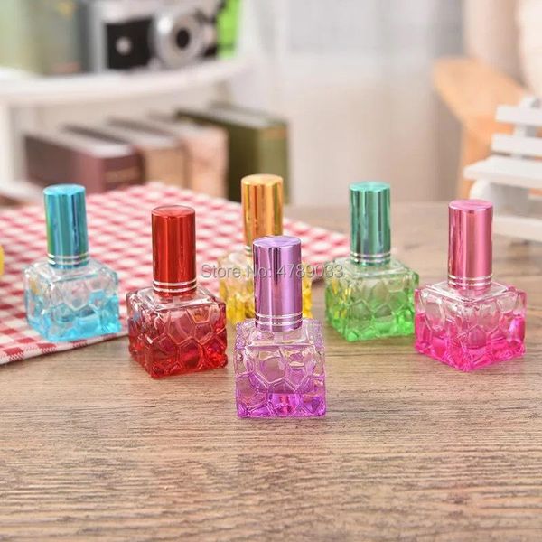 

10/30pcs 10ml glass refillable square sample perfume bottles travel spray atomizer empty vials mini container storage & jars