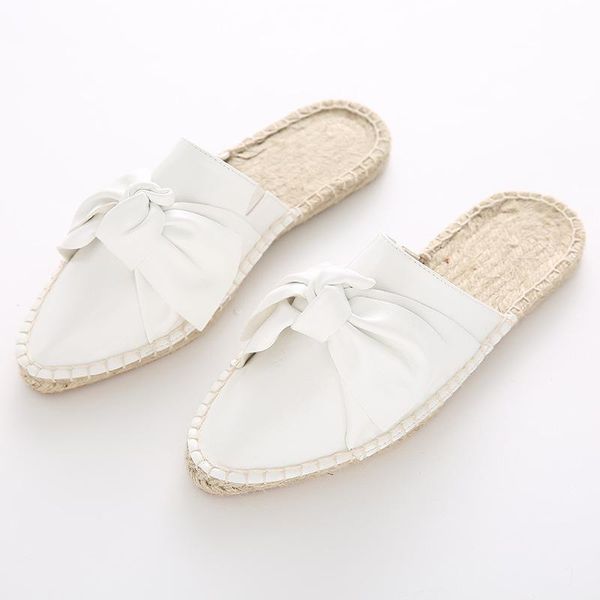 

shoes mules for women 2021 lady ladies' slippers butterfly-knot loafers girl flat basic slides rubber fabric pu, Black