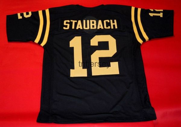 

custom roger staubach navy midshipmen jersey stitched add any name number, Black