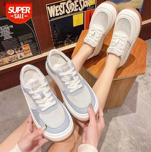 

trifle thick-soled white shoes women's mesh breathable and sweat-proof youth sports sneakers #hb8l