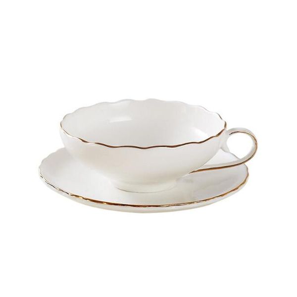 

cups & saucers british gilt edge bone china coffee cup and saucer simple lotus mouth tea water household