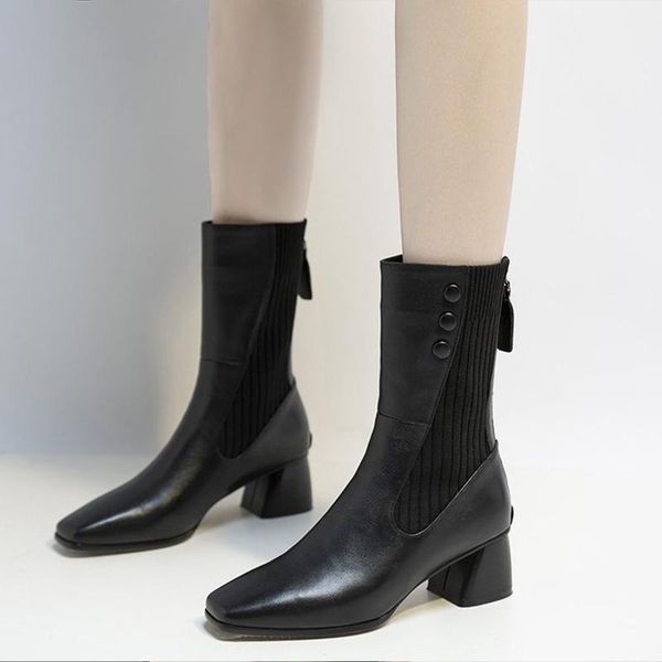 

winter soft pu leather boots women's ankle women shoes ladies fashion zippers shoe female comfort footwear 2021, Black