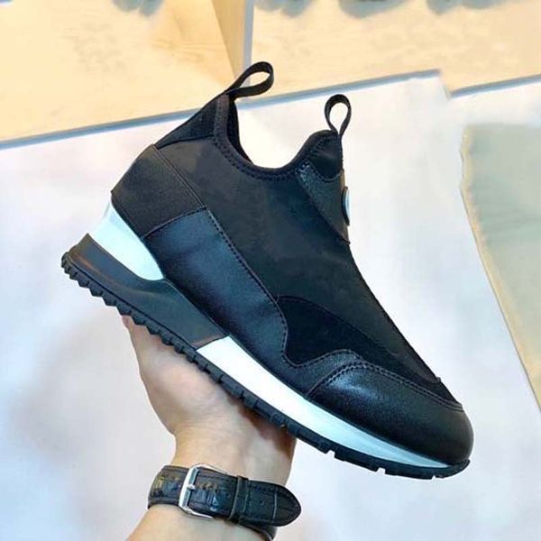 

fashion quality designer shoes woman real leather handmade multicolor gradient technical sneakers men women shoes trainers dq01 026, Black