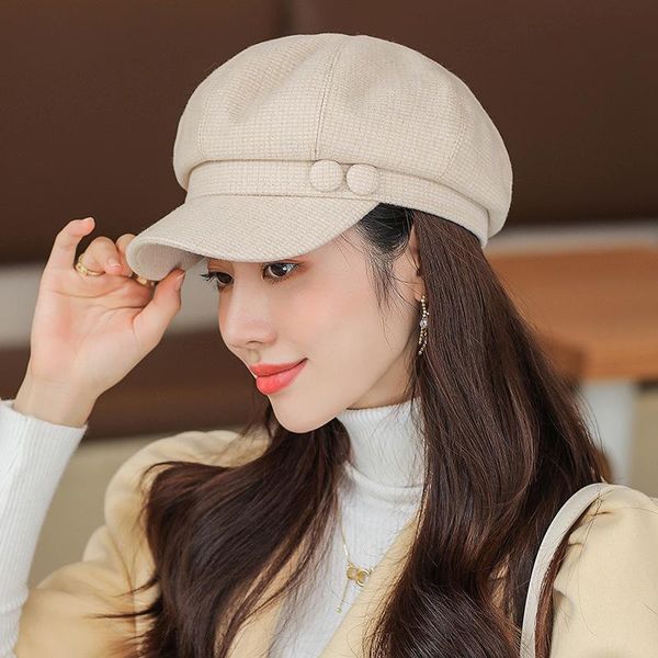 

stingy brim hats autumn winter for women solid plain octagonal sboy cap men ladies casual hat beret painter caps sombrero, Blue;gray