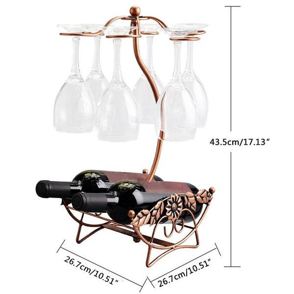 

tablewine racks iron wire hollow rack stand hanging drinking glasses stemware shelf bottle & glass cup holder display