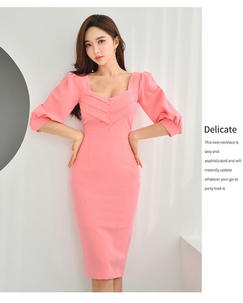 

casual dresses women's summer fashion square collar puff sleeve party pencil elegant vintage women vestidos 830a, Black;gray